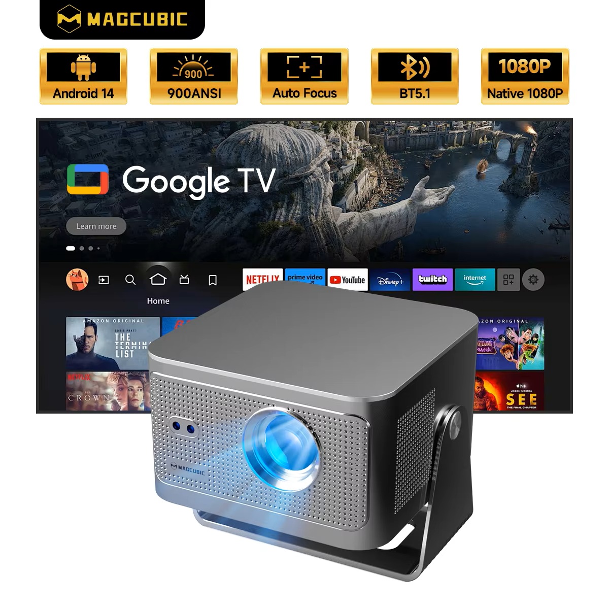 Home Cinema Compact - Magcubic HY350GT 900 ANSI Projector With