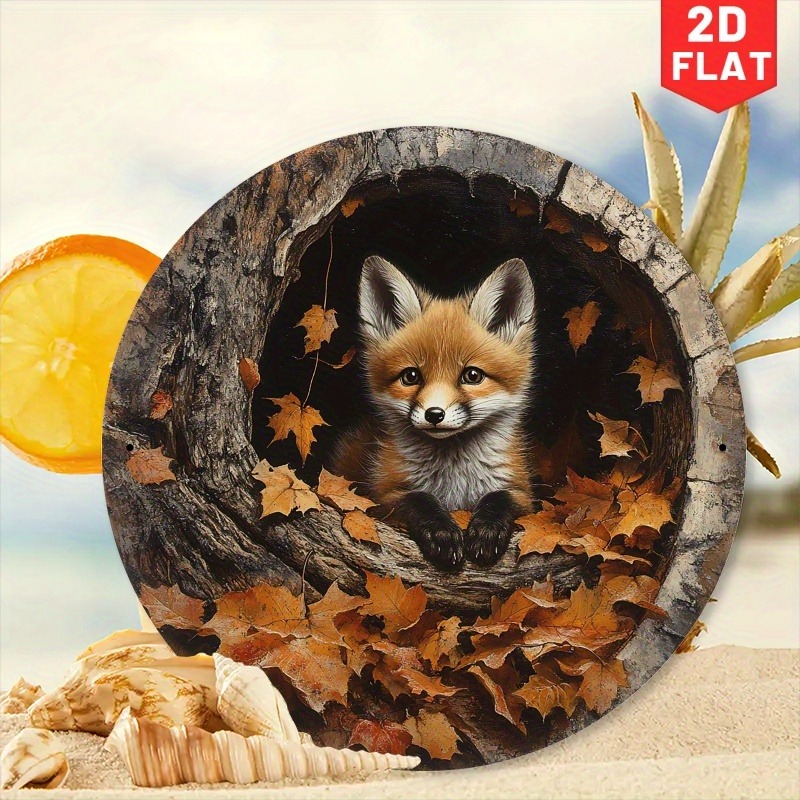 Home Cinema Classic - 1pc Adorable Fox in Leaves Aluminum