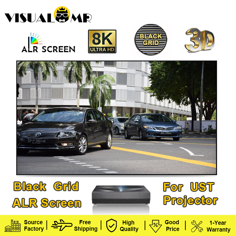 Projector Screen 100 Inch - VisualMr 8K ALR UST Projection Screen