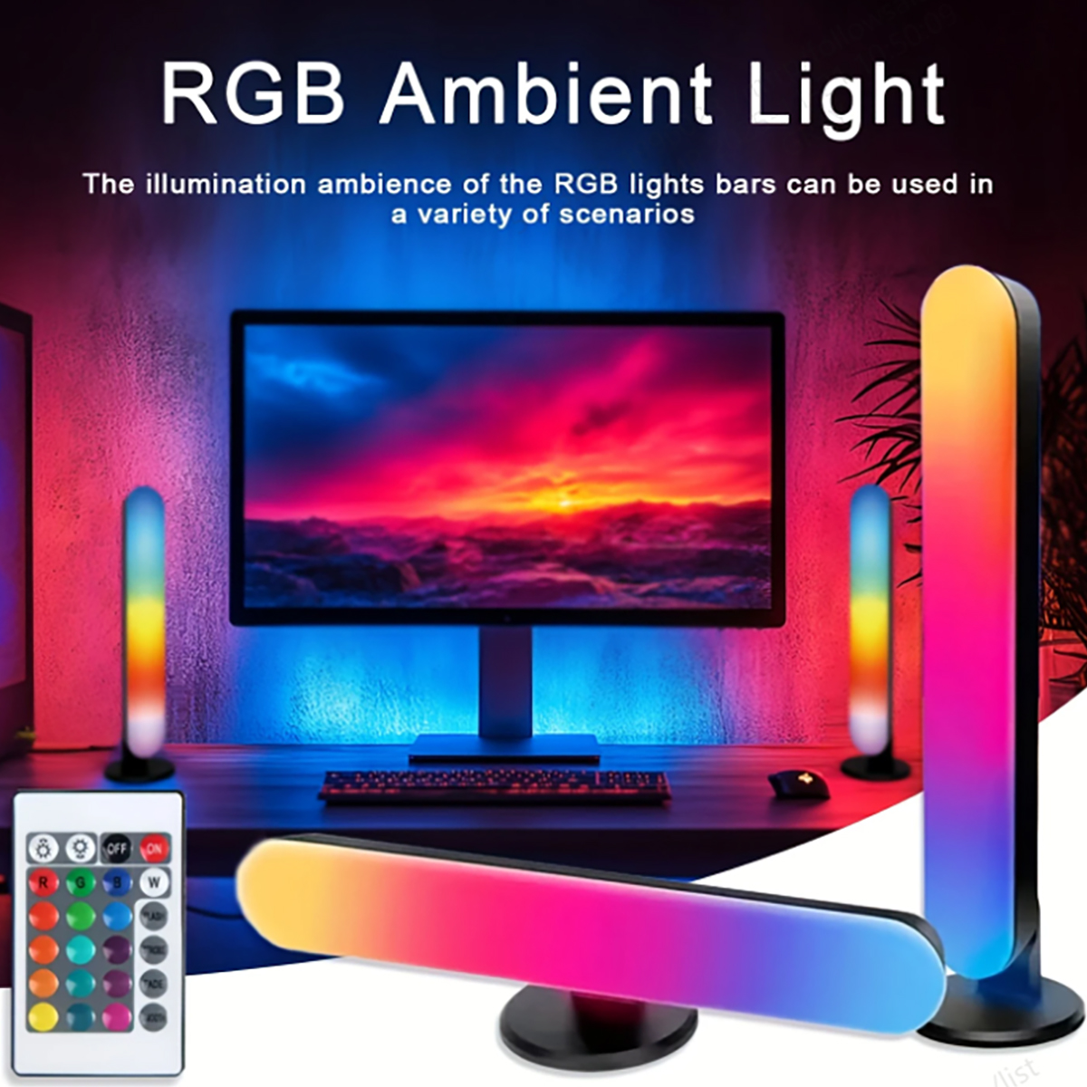 Ambient Light Strip Tv - 2 Led Strip Lights, Rgb Color