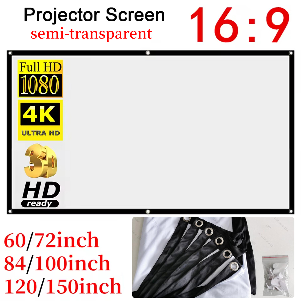 Home Cinema Projector Screen - 16:9 Ratio Hight-density Portable Projection Screen