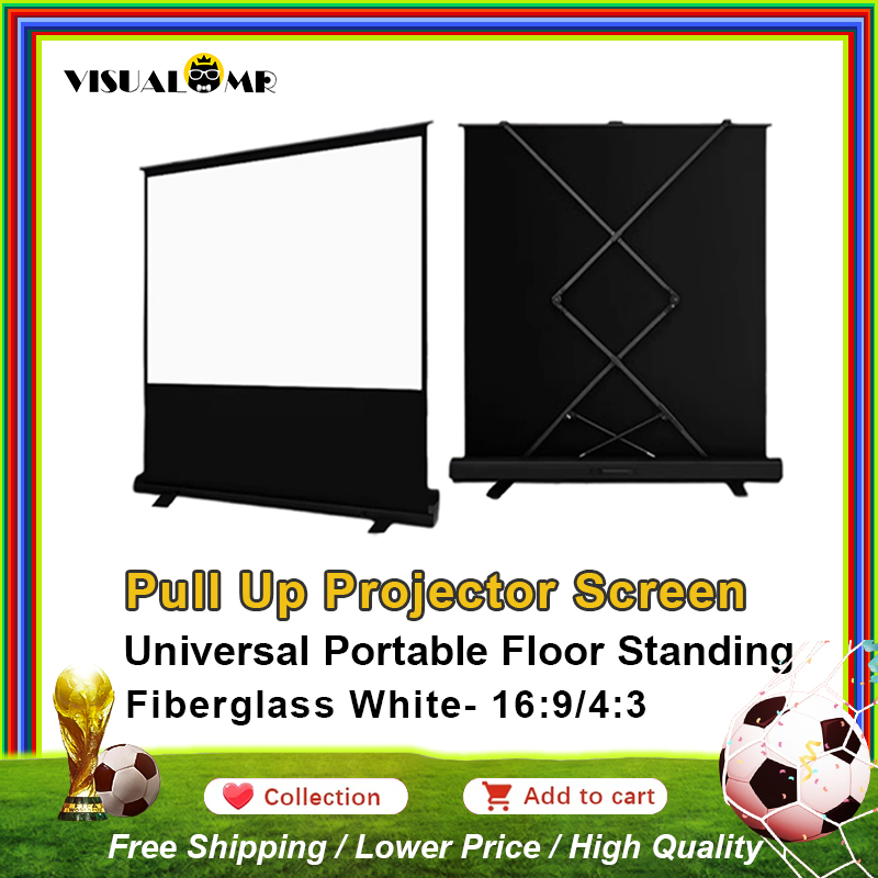 Home Cinema Projector Screen - Portable Projector Screen Pull Up 60-120inch