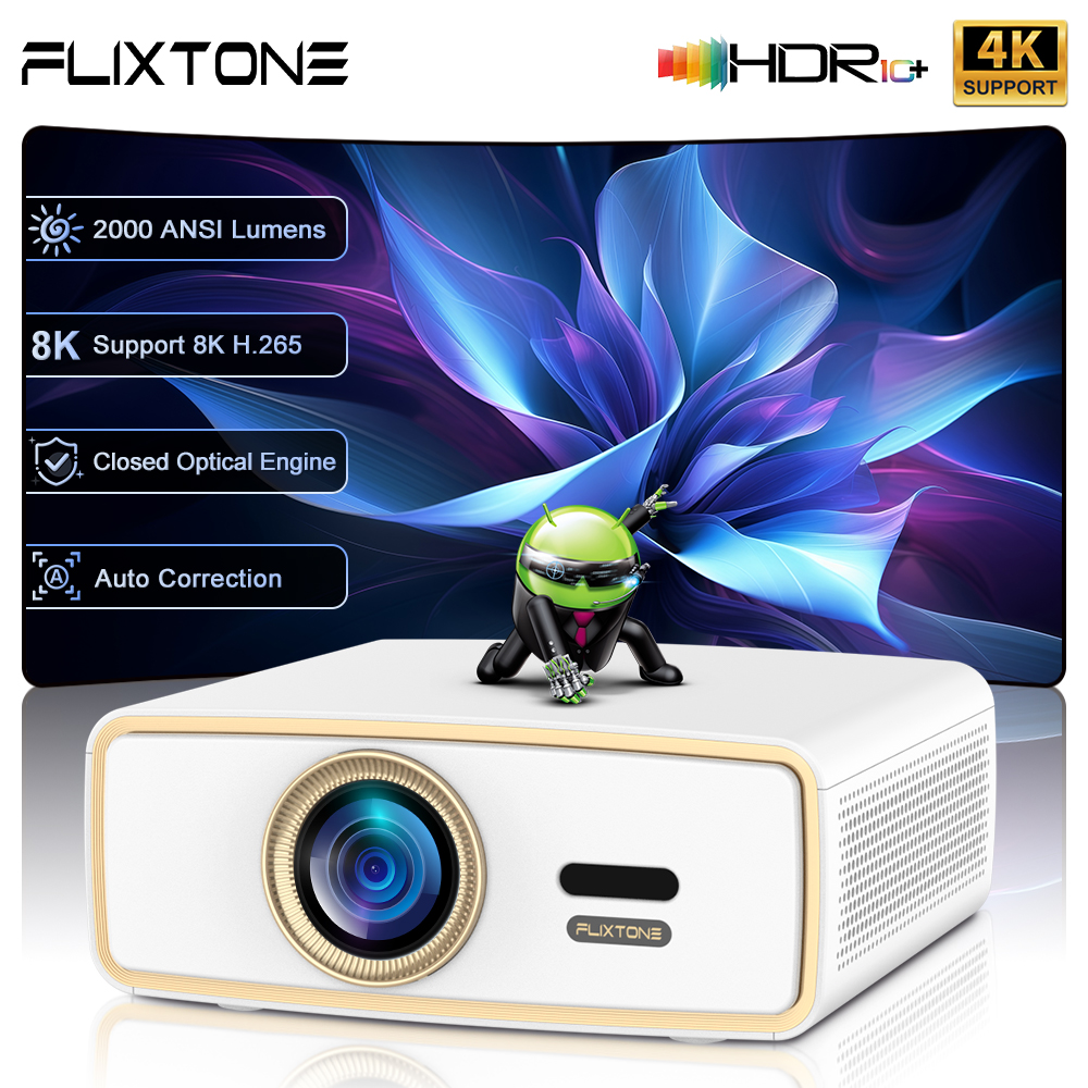 Home Cinema Compact - Flixtone E900 MINI Portable Projector 8K