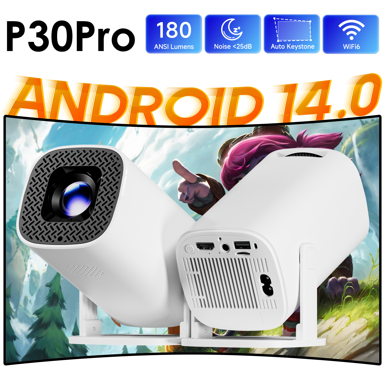 HONGTOP P30PRO Smart Mini Proj - Home Cinema Compact のレビューと価格