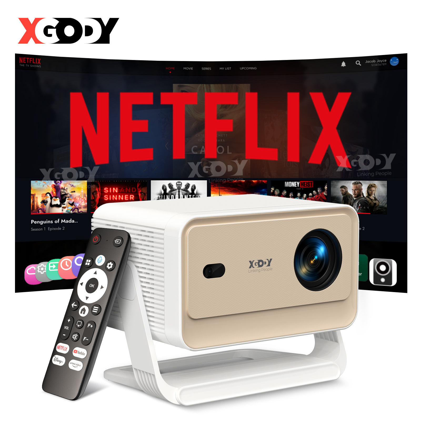 XGODY Projector N6/N6 Pro Netf - Home Cinema Compact のレビューと価格