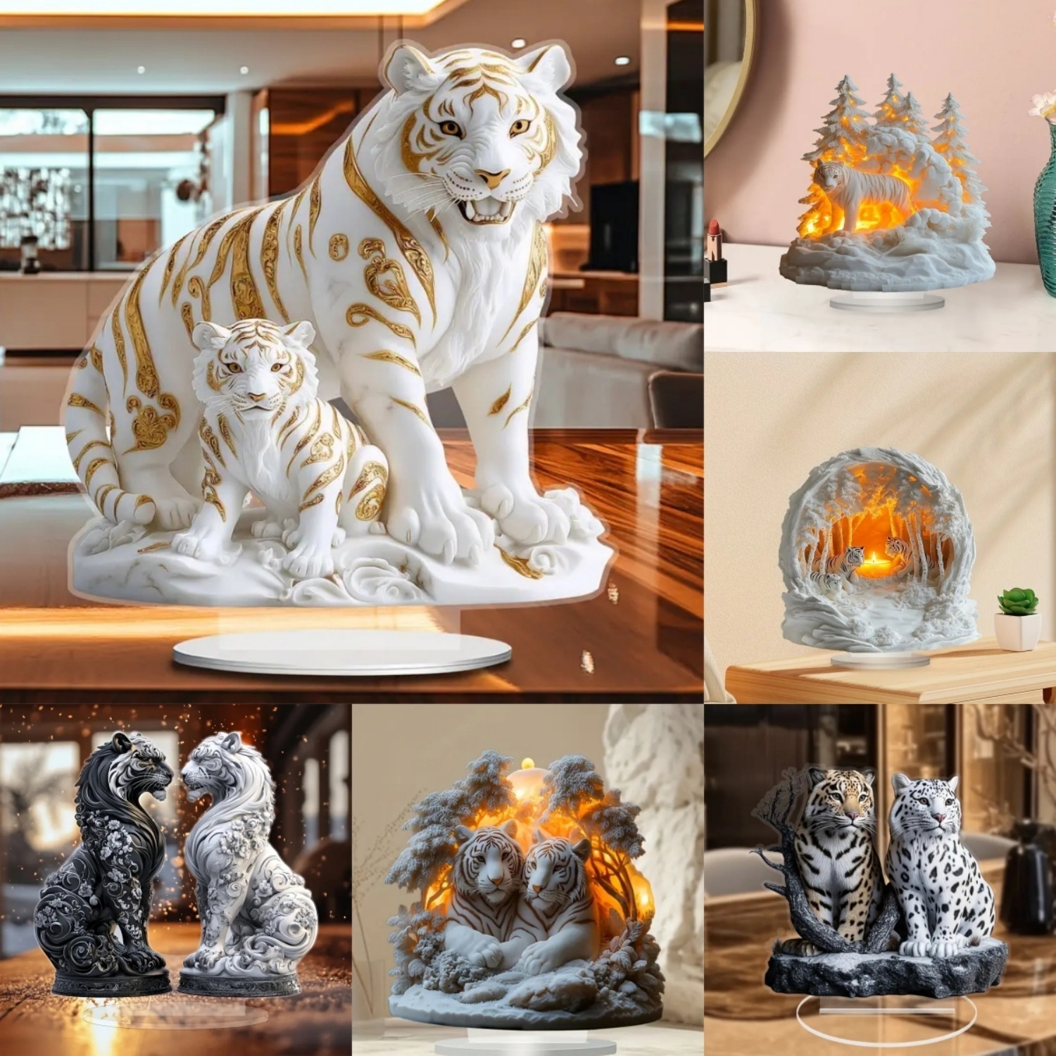 Two Tigers Statue,2D Flat Anim - Home Cinema Classic のレビューと価格