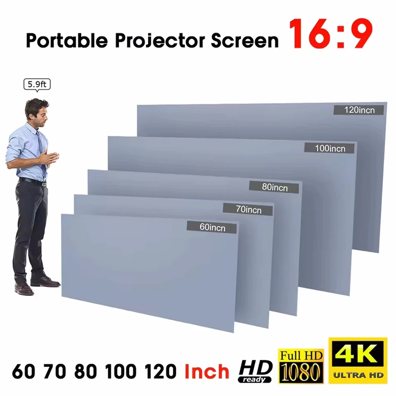 Anti-Light Portable Projector  - Projector Screen 100 Inch のレビューと価格