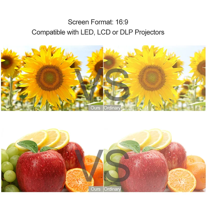 Anti-Light Portable Projector  - Projector Screen 100 Inch のレビューと価格