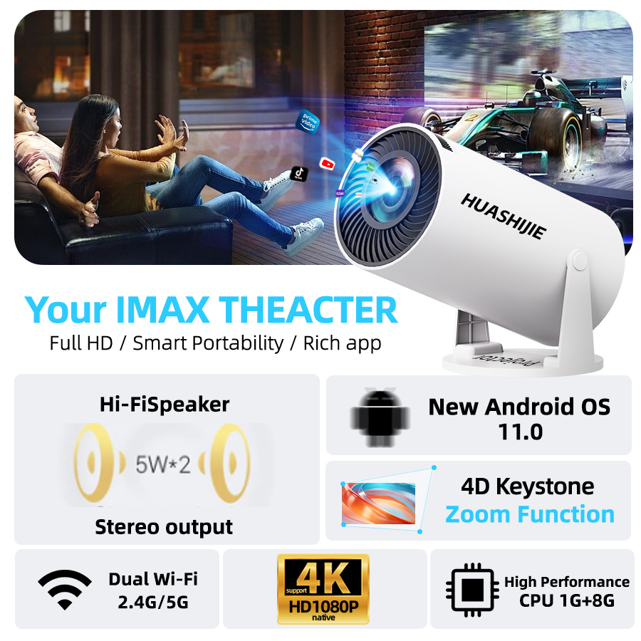 4K home theater projector, bui - Home Cinema Projector Screen のレビューと価格