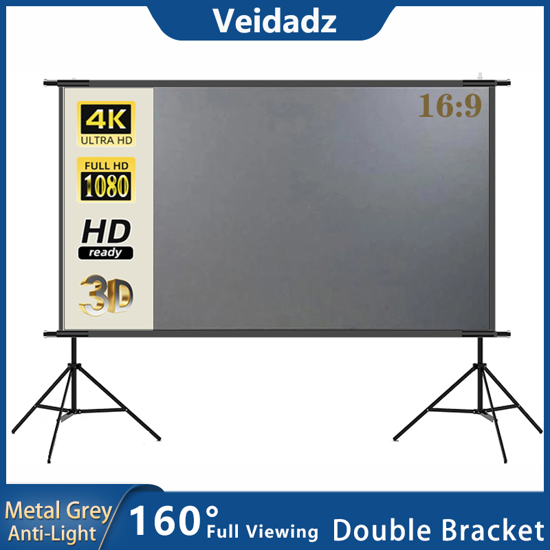 VEIDADZ Projector Screen With  - Projector Screen 100 Inch のレビューと価格