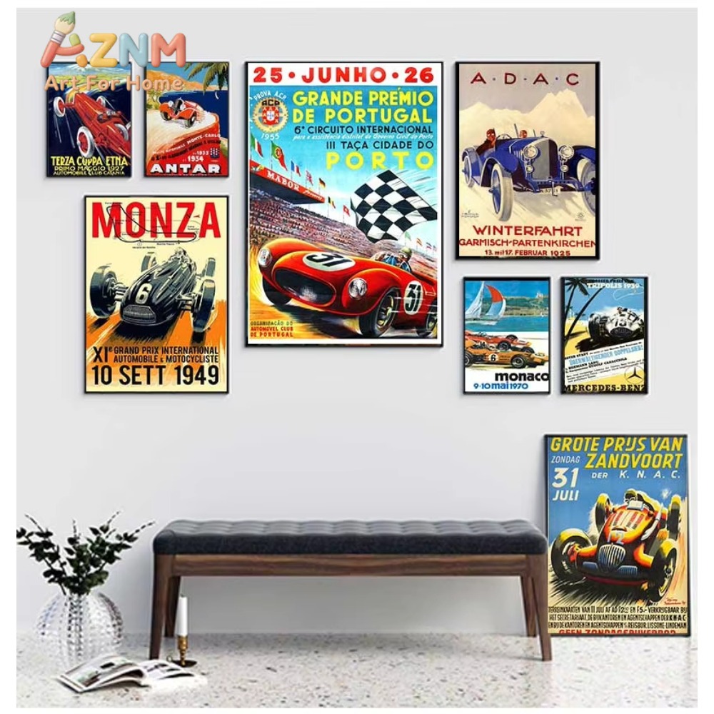 1pc Vintage Car Racing Monaco  - Home Cinema Classic のレビューと価格