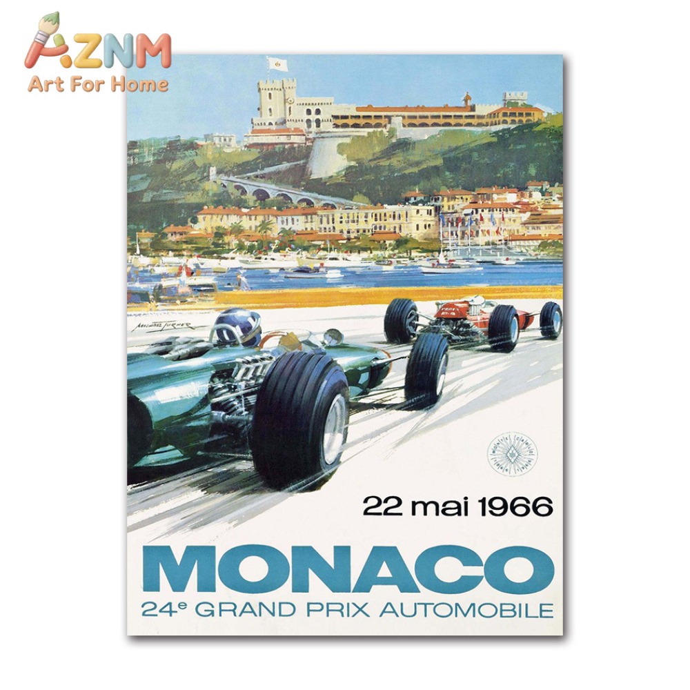 1pc Vintage Car Racing Monaco  - Home Cinema Classic のレビューと価格