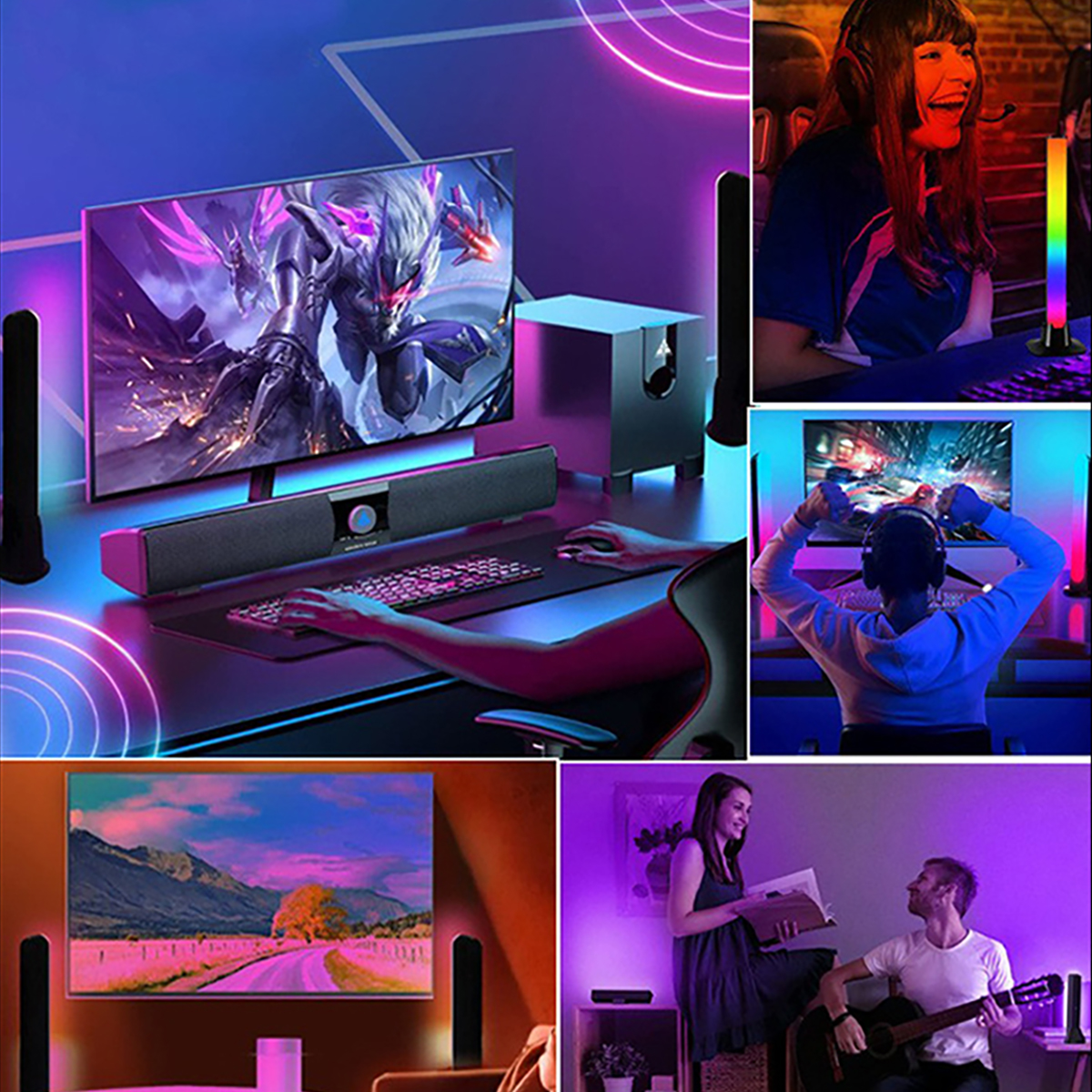 2 Led Strip Lights, Rgb Color  - Ambient Light Strip Tv のレビューと価格
