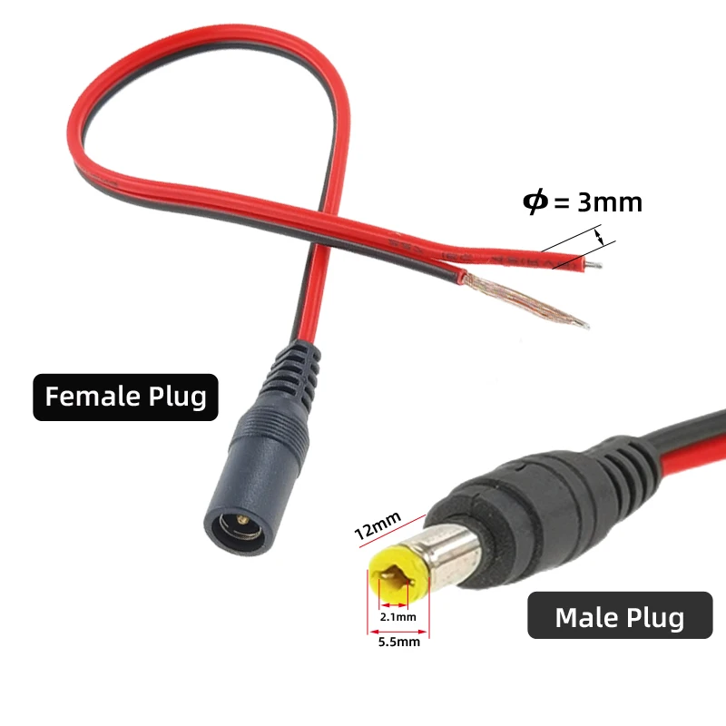 18 AWG 10pcs 5.5x2.1 mm Male F - Ambient Light Strip Tv のレビューと価格
