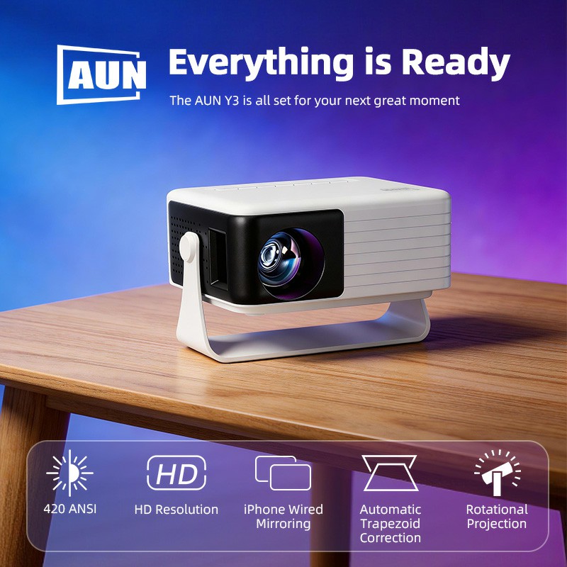 AUN Y3 MINI Projector Home The - Home Cinema Compact のレビューと価格