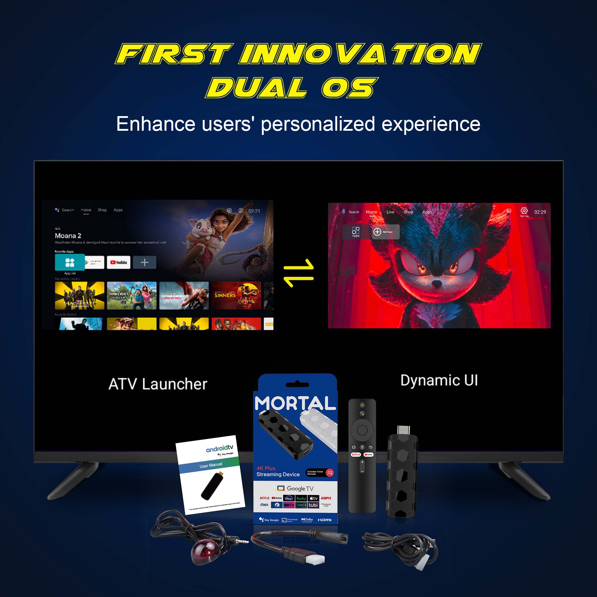 Mortal R3+ TV Stick Android 16 - Home Cinema Furniture のレビューと価格