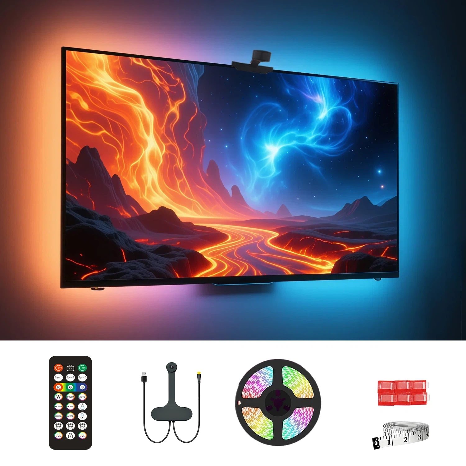 WACUAAO AI Sync LED TV Backlig - Home Cinema Furniture のレビューと価格