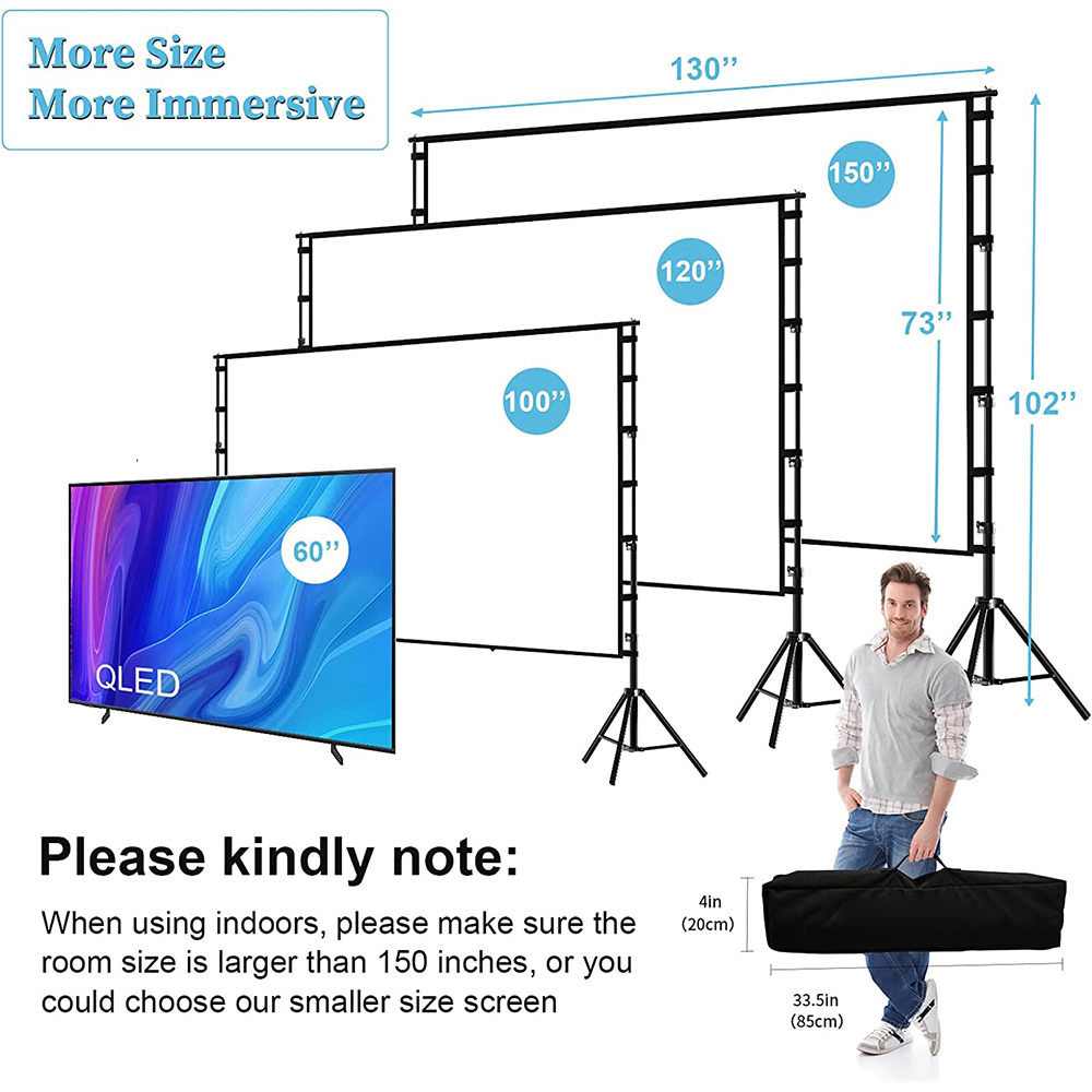 VEIDADZ Projector Screen With  - Home Cinema Projector Screen のレビューと価格