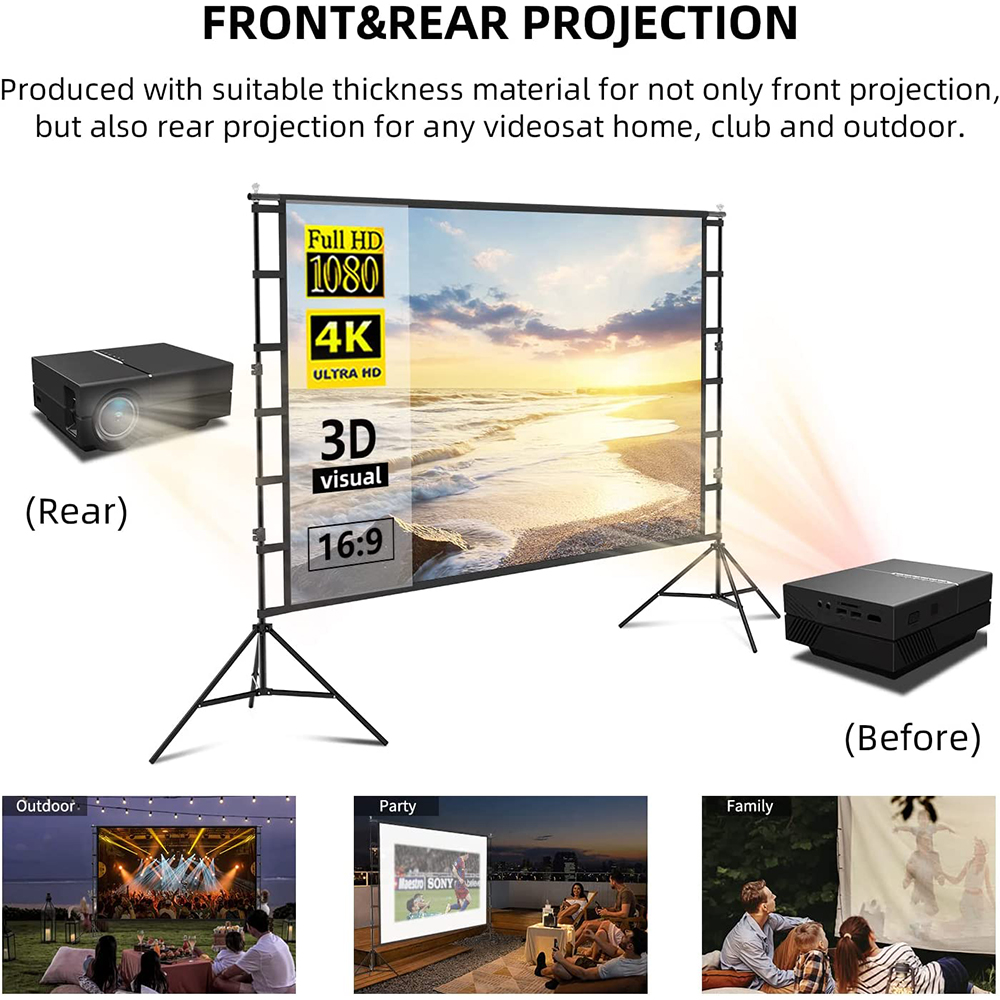VEIDADZ Projector Screen With  - Home Cinema Projector Screen のレビューと価格