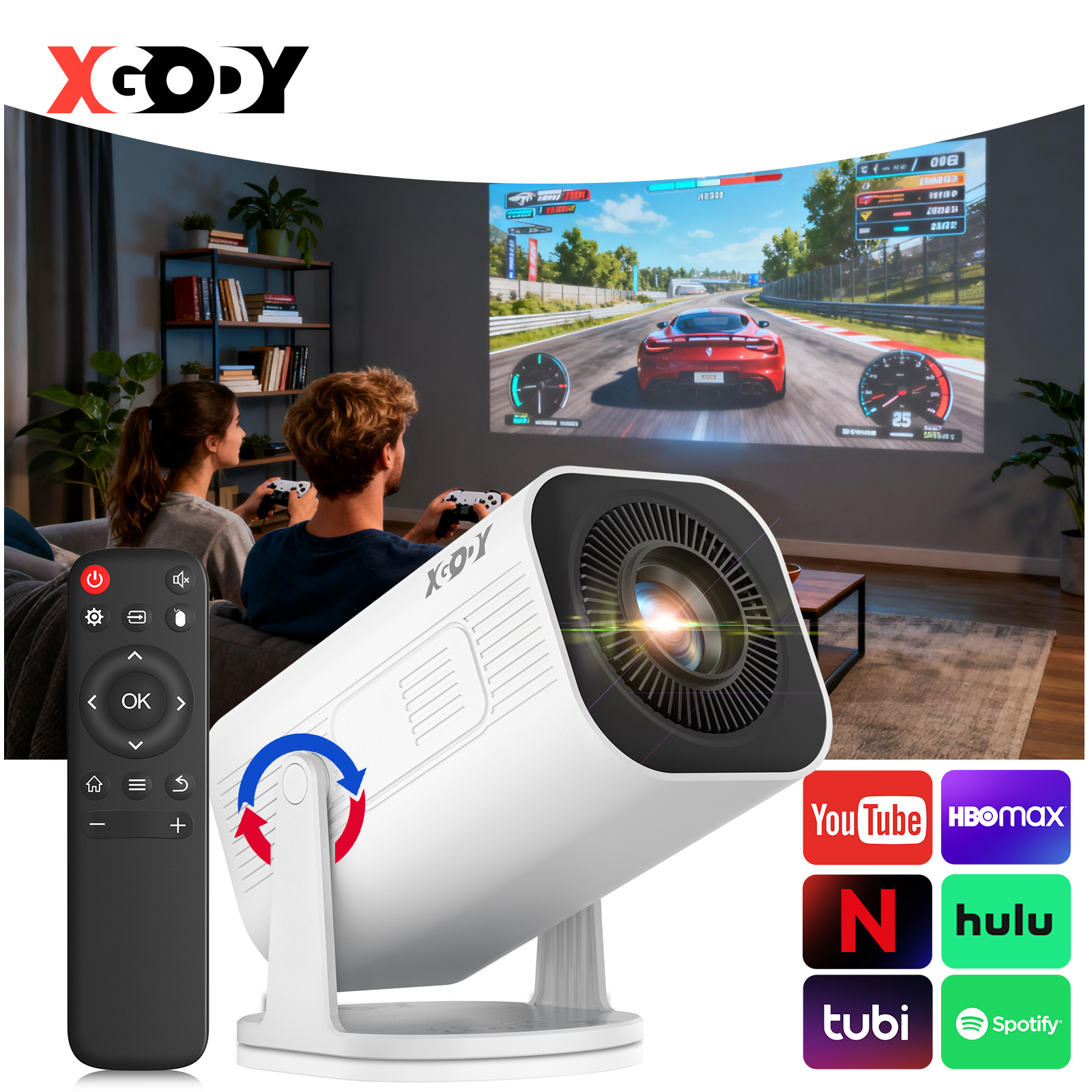 XGODY 300 ANSI Projector Smart - Home Cinema Compact のレビューと価格