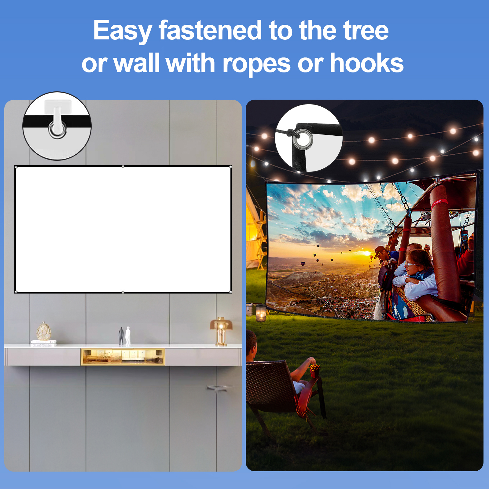 80-inch Portable HD Projector  - Home Cinema Projector Screen のレビューと価格