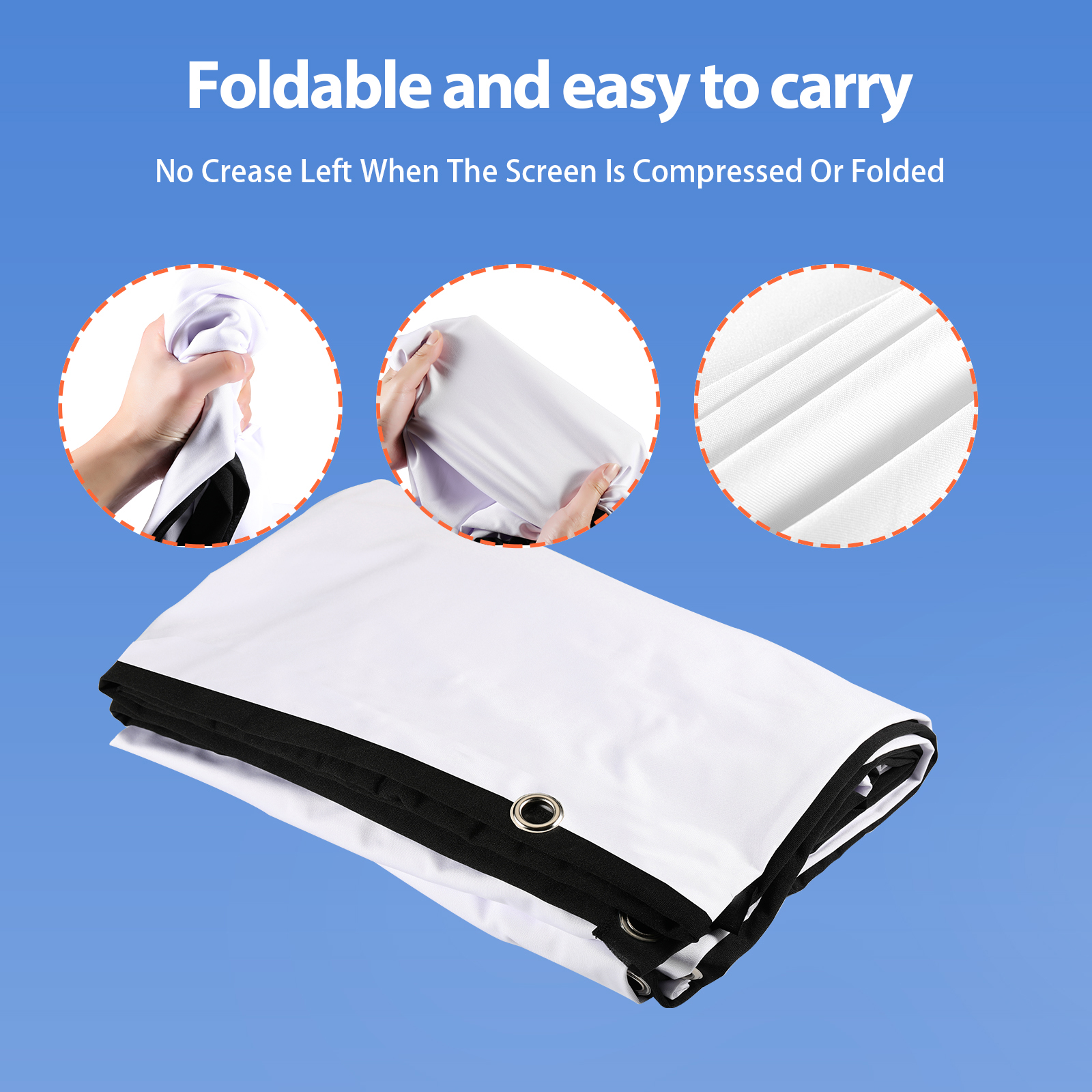 80-inch Portable HD Projector  - Home Cinema Projector Screen のレビューと価格