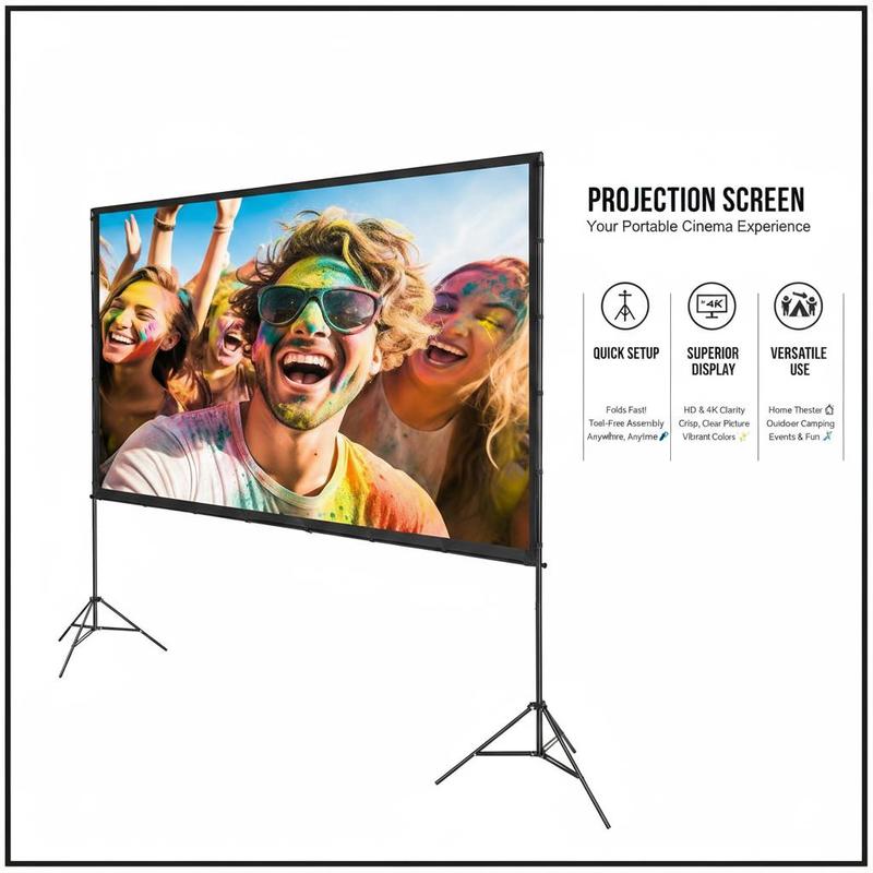 Projector Screen with Stand, 1 - Home Cinema Projector Screen のレビューと価格