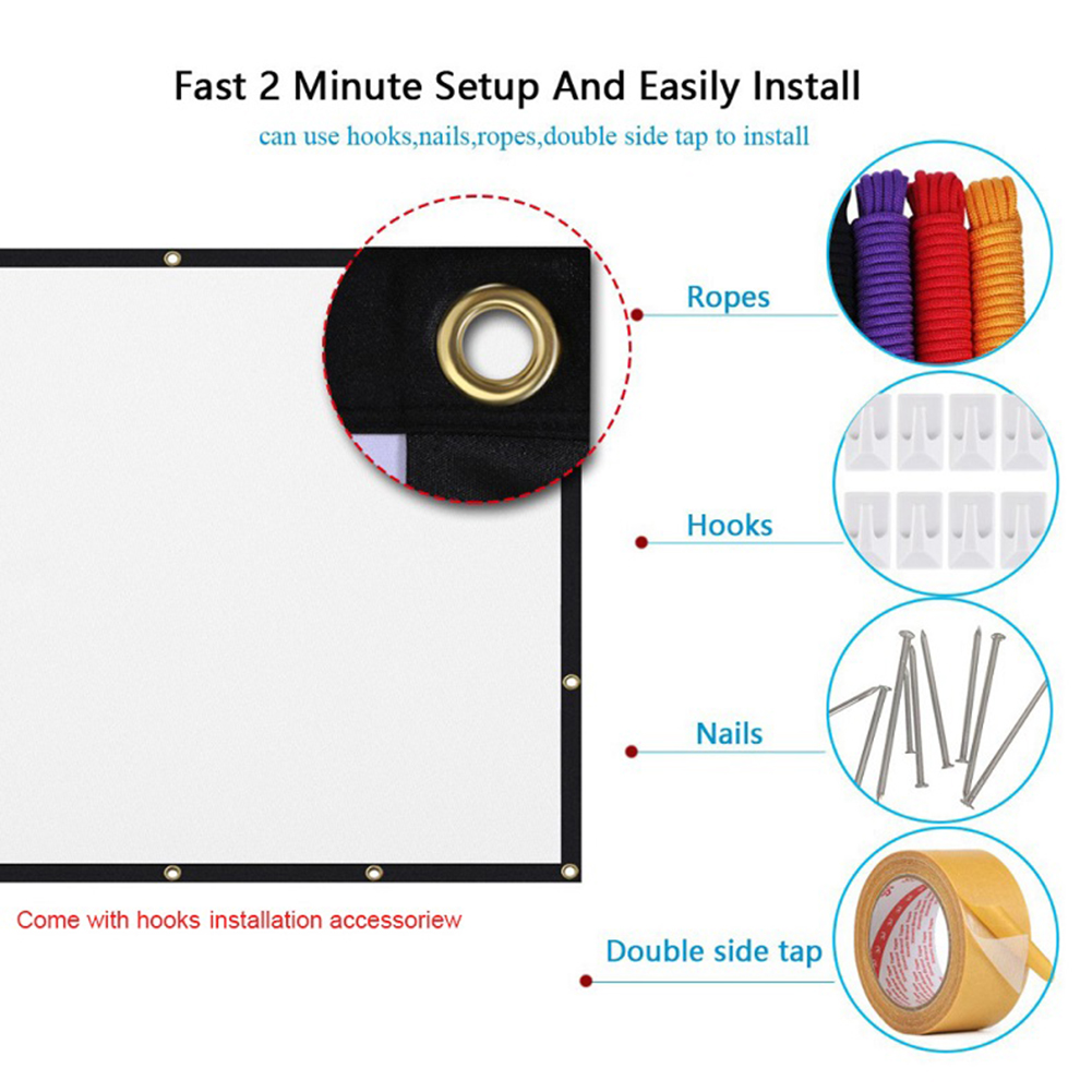 16:9 Simple Projector Curtain  - Projector Screen 100 Inch のレビューと価格