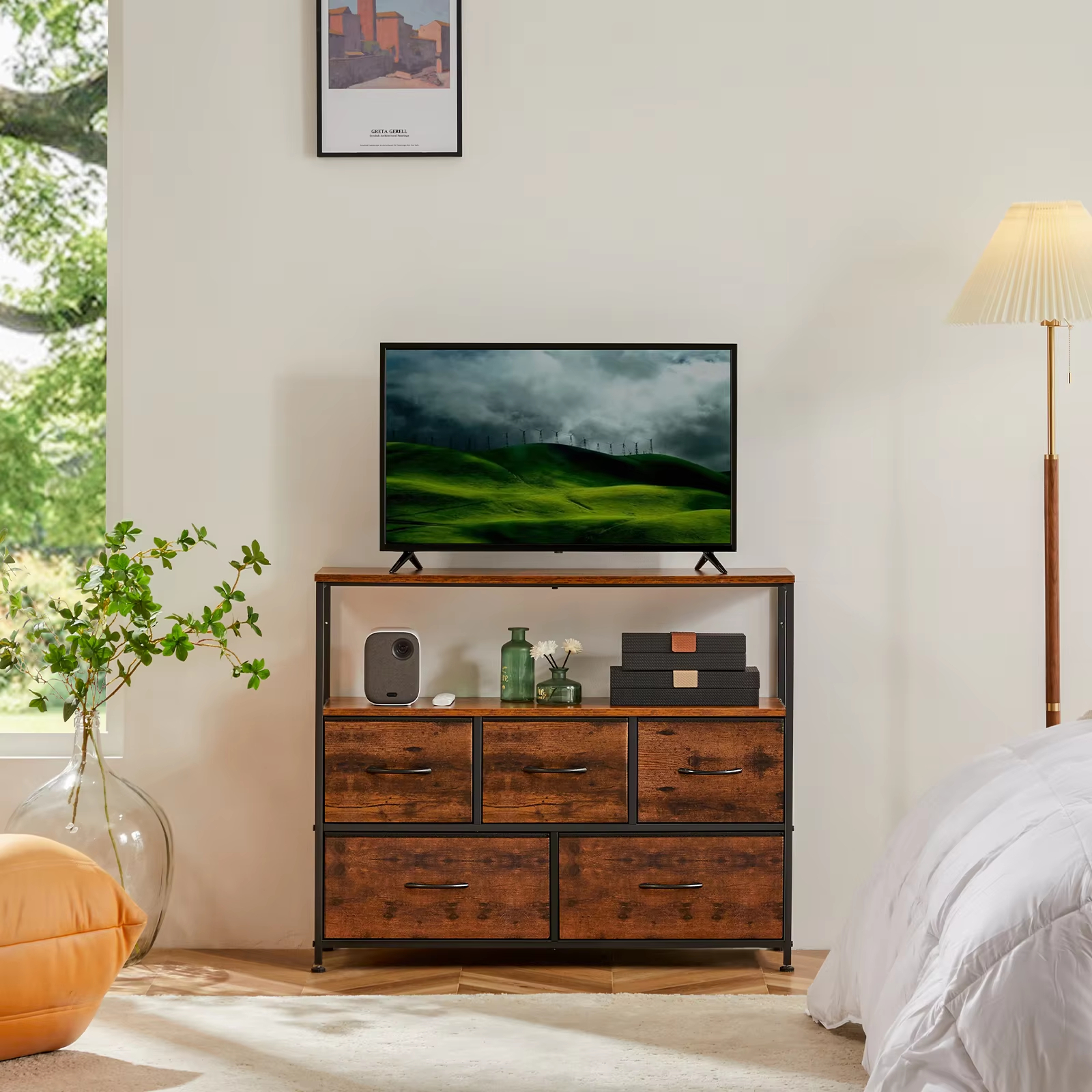 JHK Fireplace TV Stand Dresser - Home Cinema Furniture のレビューと価格
